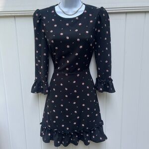 Forever 21 Black Dress with Pink Floral Pattern